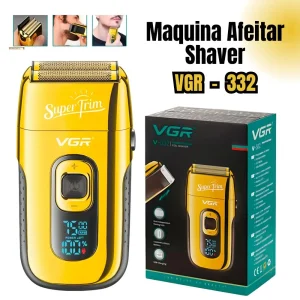 Afeitadora Eléctrica Hombre Shaver Barba 2en1 Usb Vgr V-332 Amarillo