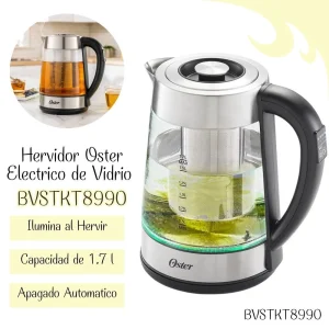 Hervidor Oster Eléctrico de Vidrio BVSTKT8990 - Acero Negro
