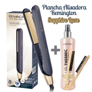 Plancha Alisadora Remington Sapphire Luxe + Cepillo + Termo protector - S5805