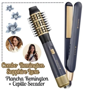 Combo Remington Sapphire Luxe Plancha S5805 + Cepillo Secador Remington