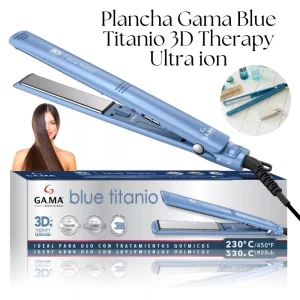 Plancha Alisadora Gama Blue Titanio 3D Therapy Ultra ion - On Off
