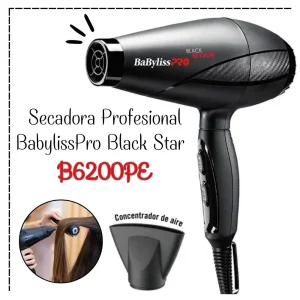 Secadora De Cabello Profesional BaBylissPRO Black Star - B6200PE