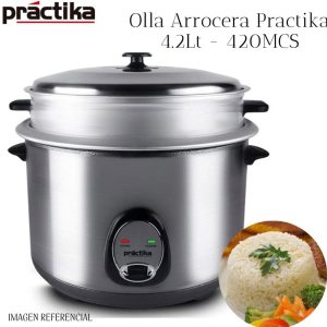 Olla Arrocera Practika 4.2 lt Con Vaporera Cromada