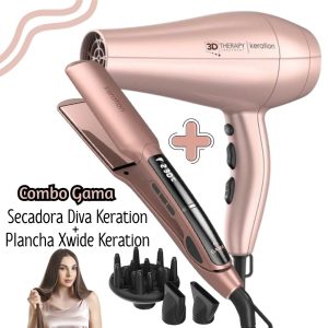 Combo GAMA Plancha Keration Digital X-WIDE + Secadora Gama Keration Therapy 3D
