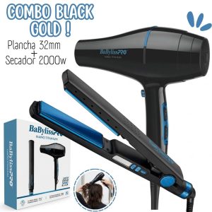 Combo BabylissPro Edicion Ilimitada Plancha Blue Black + Secador Nano Blue - BBLPP4PE