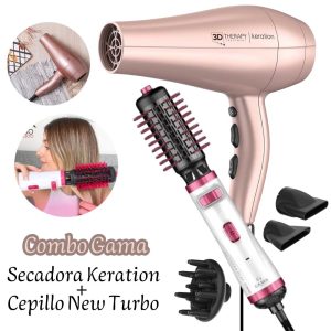 Combo Secadora Gama Keration+Cepillo Secador Gama New Turbo Anti-frizz