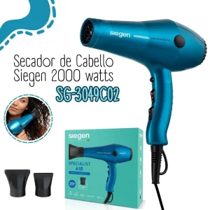 Secadora Profesional de Cabello Siegen 2000 watts SG-3049C02 - Celeste