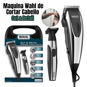 Maquina Wahl de Cortar Cabello Cut & Detail 18 Piezas