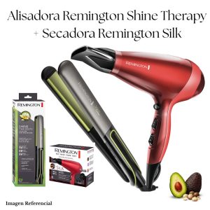 Combo Remington Plancha Shine Therapy S12A + Secadora Silk AC9096