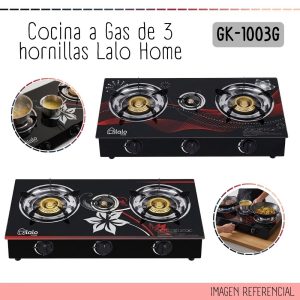 COCINA LALO HOME A GAS 3 HORNILLAS GK-1003GR