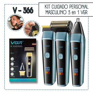Cortadora Personal VGR 3 en 1 Nasal, Trimmer y Shaver - V-366 AZUL