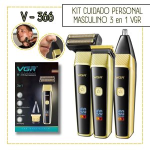 Cortadora Personal VGR 3 en 1 Nasal, Trimmer y Shaver - V-366 DORADO