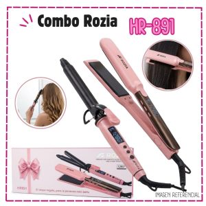 Combo Rozia Alizadora + Rizador De Cabello HR-891