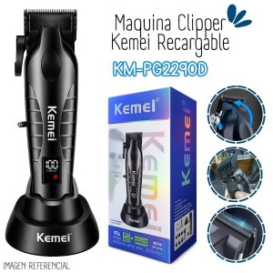 Maquina Clipper Kemei Recargable Con Base KM-PG2290D