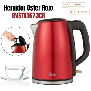 Hervidor Electrico Oster Acero Inox de 1.7 Lt - BVSTKT673CR
