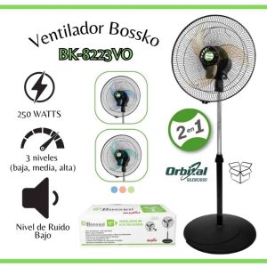 Ventilador Bossko Orbital 16" 2en1 5 helices Acrilicos BK-8223VO